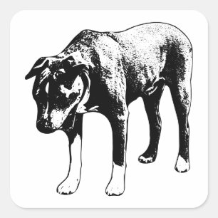 Sticker Carré Face à face - Grosse Linework de Yawn