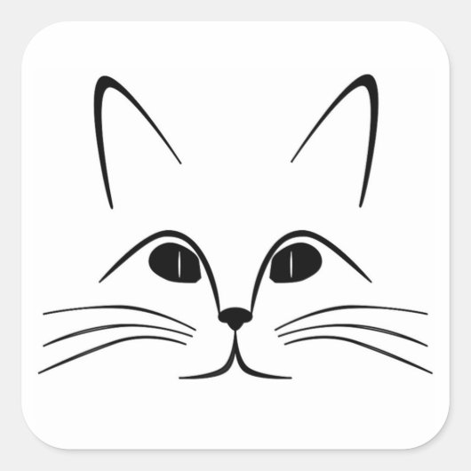 STICKER CARRÉ FACE CAT (Devant)