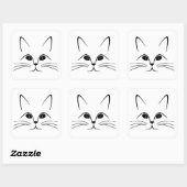 STICKER CARRÉ FACE CAT (Feuille)