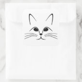 STICKER CARRÉ FACE CAT (Sac)
