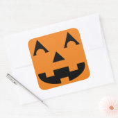 Sticker Carré Face du Citrouille Halloween Jack-o'-lantern (Enveloppe)