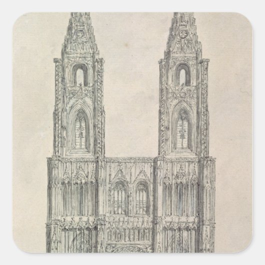 Sticker Carré Face ouest de la cathédrale de Strasbourg (Devant)