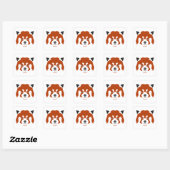 STICKER CARRÉ FACE PANDA ROUGE (Feuille)