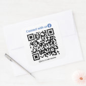 Sticker Carré Facebook Se Connecter Avec Nous Qr Code Blanc (Enveloppe)