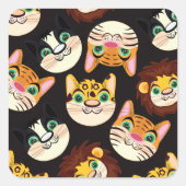 Sticker Carré Faces de chat (Devant)