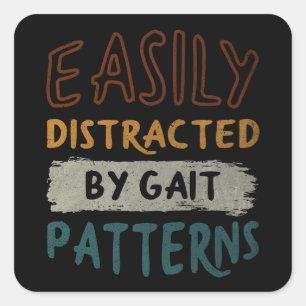 Sticker Carré Facilement Distrait Par Les Motifs Gait - Funny Re