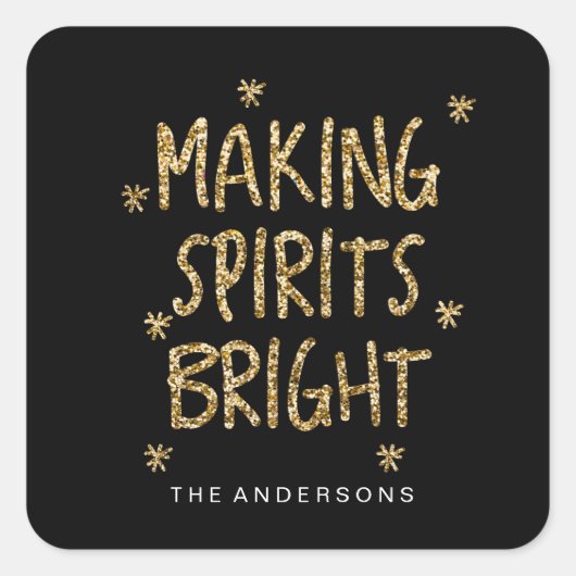 Sticker Carré FAIRE DES ESPRITS BRIGHT parties scintillant autoc (Devant)