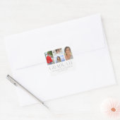 Sticker Carré Faire-part de graduation multi-photo de script sim (Enveloppe)