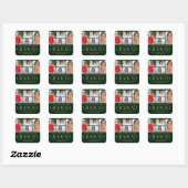 Sticker Carré Faire-part de graduation multi-photo de script sim (Feuille)