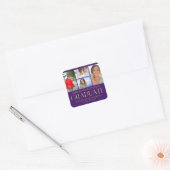 Sticker Carré Faire-part de graduation multi-photo de script sim (Enveloppe)