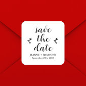 Sticker Carré Faire-Part de Mariage Classique "Save The Date"
