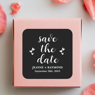 Sticker Carré Faire-part de mariage romantique à save the date s
