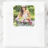 Sticker Carré Faire-part moderne de diplôme Photo B (Sac)