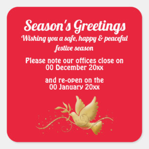 Sticker Carré Faire-part ouvert d'arrêt de dates clôturé par