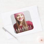 Sticker Carré Faire-part photo de graduation moderne W (Enveloppe)