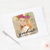 Sticker Carré Faire-part photo moderne tendance (Enveloppe)