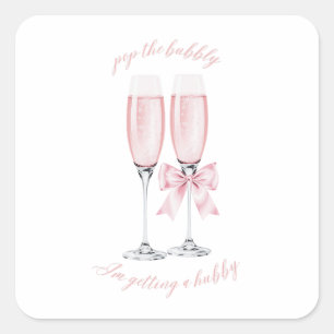 Sticker Carré Faire sauter le Champagne Je Trouve un Mari Concep