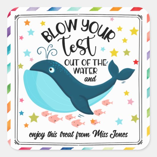 Sticker Carré faire sauter votre test hors de l'eau (Devant)