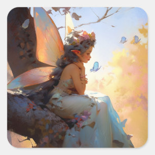 Sticker Carré Fairy Girl'Imaginaire Art