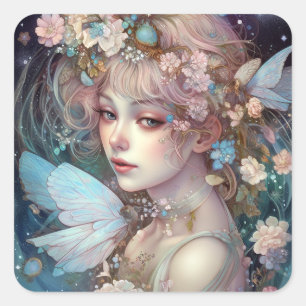 Sticker Carré Fairy Girl'Imaginaire Art