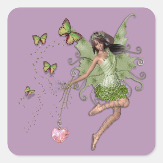 Sticker Carré Fairy queen cadeau (Devant)