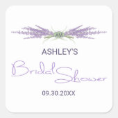 Sticker Carré Faisceaux de fleurs de lavande pour une baby showe (Devant)