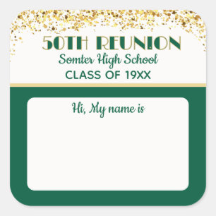 Sticker Carré Faisons la fête ! 50e réunion de classe personnali