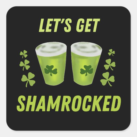 Sticker Carré Faisons-nous fêter la Saint-Patrick (Devant)