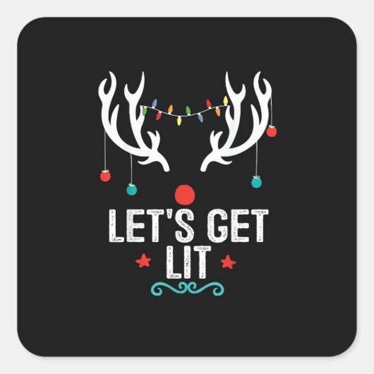 Sticker Carré Faisons un Cool Noël léger (Devant)