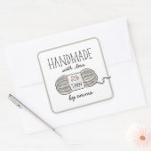 Sticker Carré Fait à la main avec Love Tricot Fil (Enveloppe)