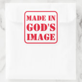 Sticker Carré Fait à l'image de DIEU (Sac)