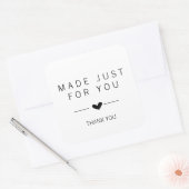 Sticker Carré Fait Juste Pour Vous Merci (Enveloppe)