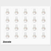 Sticker Carré Fait main avec amour Boho Rainbow (Feuille)