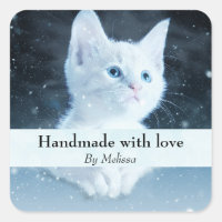 Faite à la main avec amour mignon blanc Kitten Pho