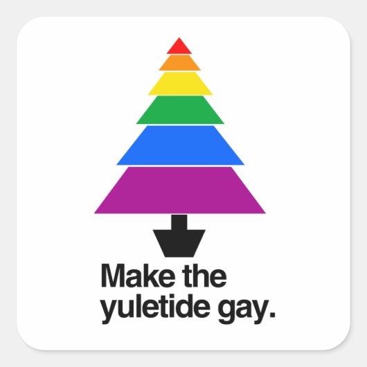 STICKER CARRÉ FAITES LE YULETIDE GAY (Devant)