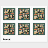 Sticker Carré Faites que cela arrive (Feuille)
