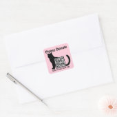 Sticker Carré Faites un don personnalisé QR Code Cat thème rose (Enveloppe)
