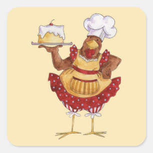 Sticker Carré Faites un gâteau