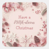 Sticker Carré Faites un Noël à la ROSE (Devant)