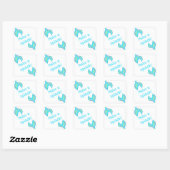 Sticker Carré Faites un Splash ! Bleu ciel (Feuille)