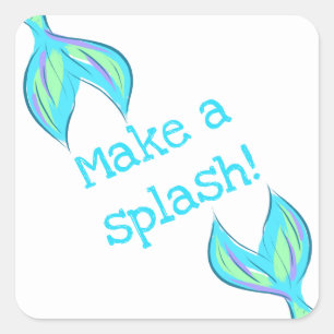 Sticker Carré Faites un Splash ! Bleu ciel