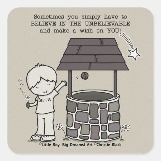 Sticker Carré Faites un voeu sur vous ! (Devant)