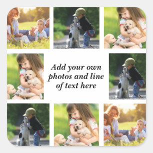 Sticker Carré Faites votre propre collage photo et texte
