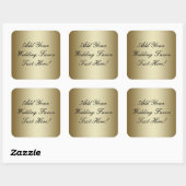 Sticker Carré Faites votre propre Gold Wedding Favoriser (Feuille)