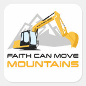Sticker Carré Faith Can Move Mountains - Enfants et Adultes chré (Devant)