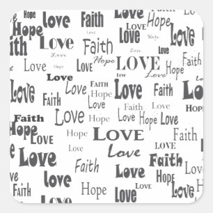 Sticker Carré Faith Hope Love