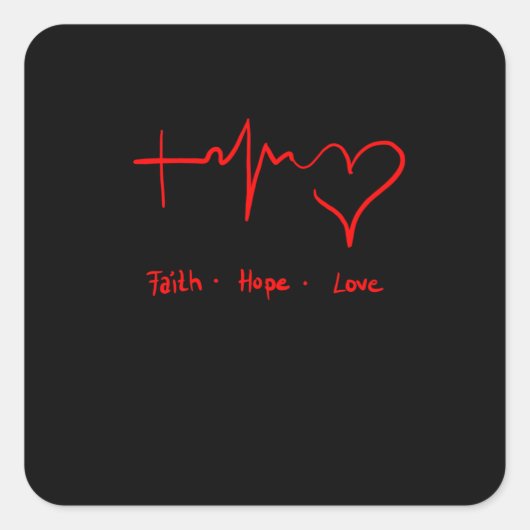 Sticker Carré Faith Hope Love (Devant)