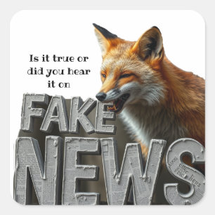 Sticker Carré Fake News Fox Kamala Custom Funny Humour Media