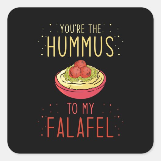 Sticker Carré Falafel Hummus (Devant)