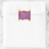 Sticker Carré Falling ginkgo feuille violet mariage faveur (Sac)